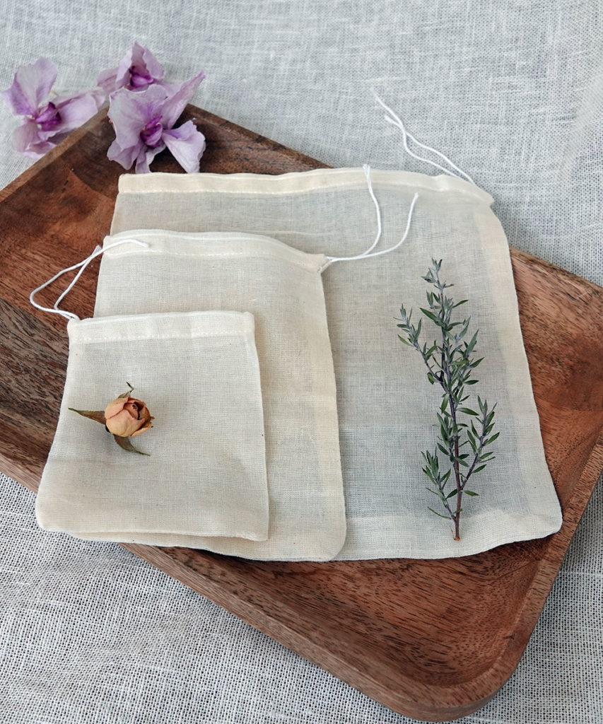 Muslin Bag Muslin Cotton Bag various sizes - Lotus Oils New Zealand