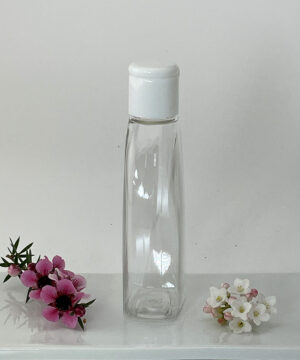 Clear PET Bottle with White Flip Lid (20 mm) - 25ml - CLEARANCE