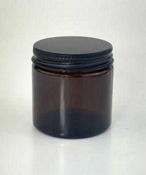 Amber Glass Jar (60ml) with a 51mm Wadded Black Aluminium Lid