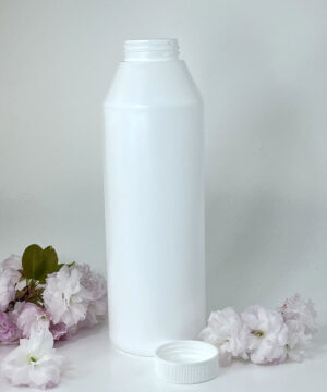 White Boston HDPE Plastic Bottle with Lid (45mm)