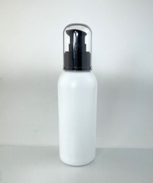 Combo - 125ml White Plastic Bottle and Black Serum Pump with Clear Over Cap - CLEARANCE + EXTRA 10% OFF