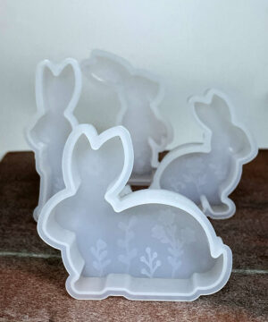 Soap Moulds – Set of 4 Rabbits with floral imprint